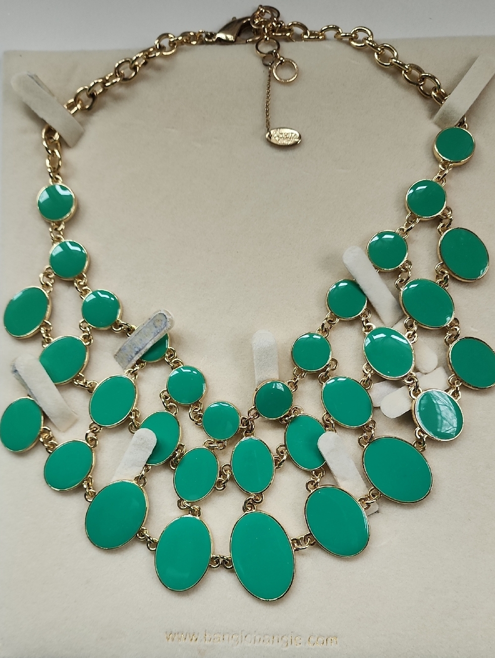 Amirta Singh Double Sided Green Statement Bib - Gold-Tone Fashion Jewelry